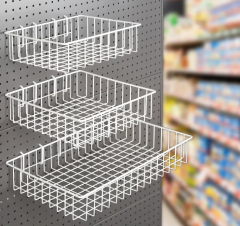 Coated Wire Mesh Pegboard Basket – Hanging Storage