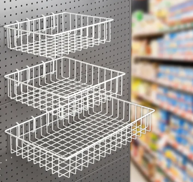 Coated Wire Mesh Pegboard Basket – Hanging Storage
