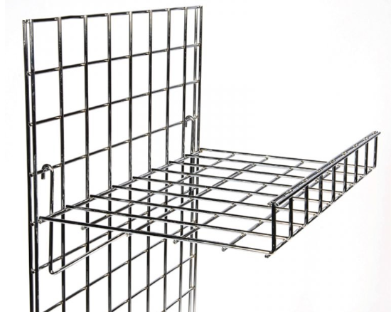 Gridwall Mesh Display Shelf with Front Lip – 610x400mm