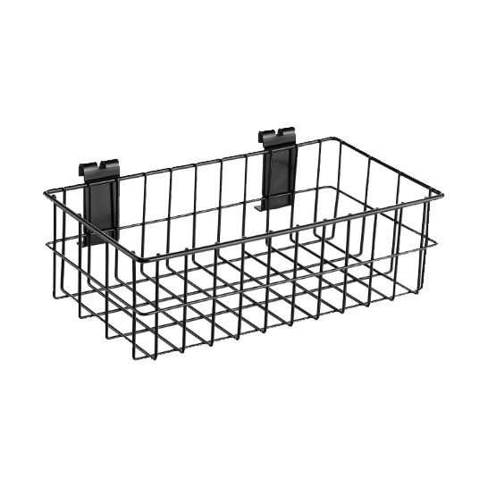 Metal Hanging Storage Baskets--Wire Grid Basket for Gridwall