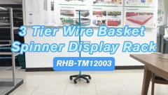 3 Tier Wire Basket Spinner Display Rack | Floor Stand
