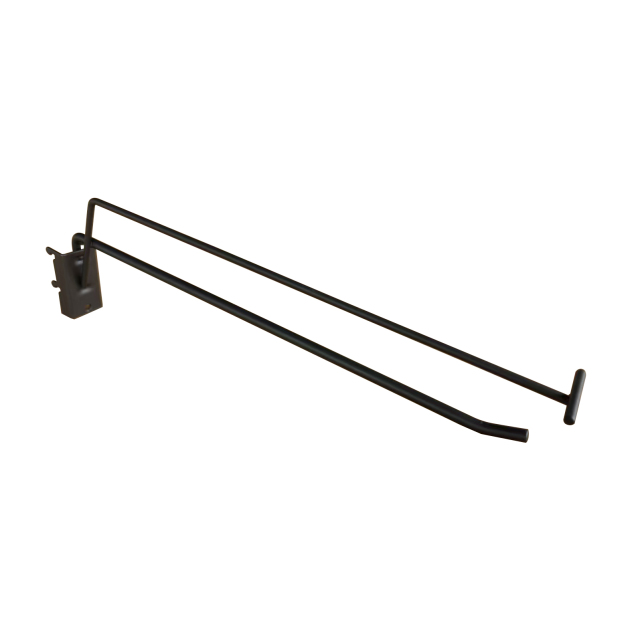 Thick Double Line Pegboard Display Hooks With Over Head Ticket Bar