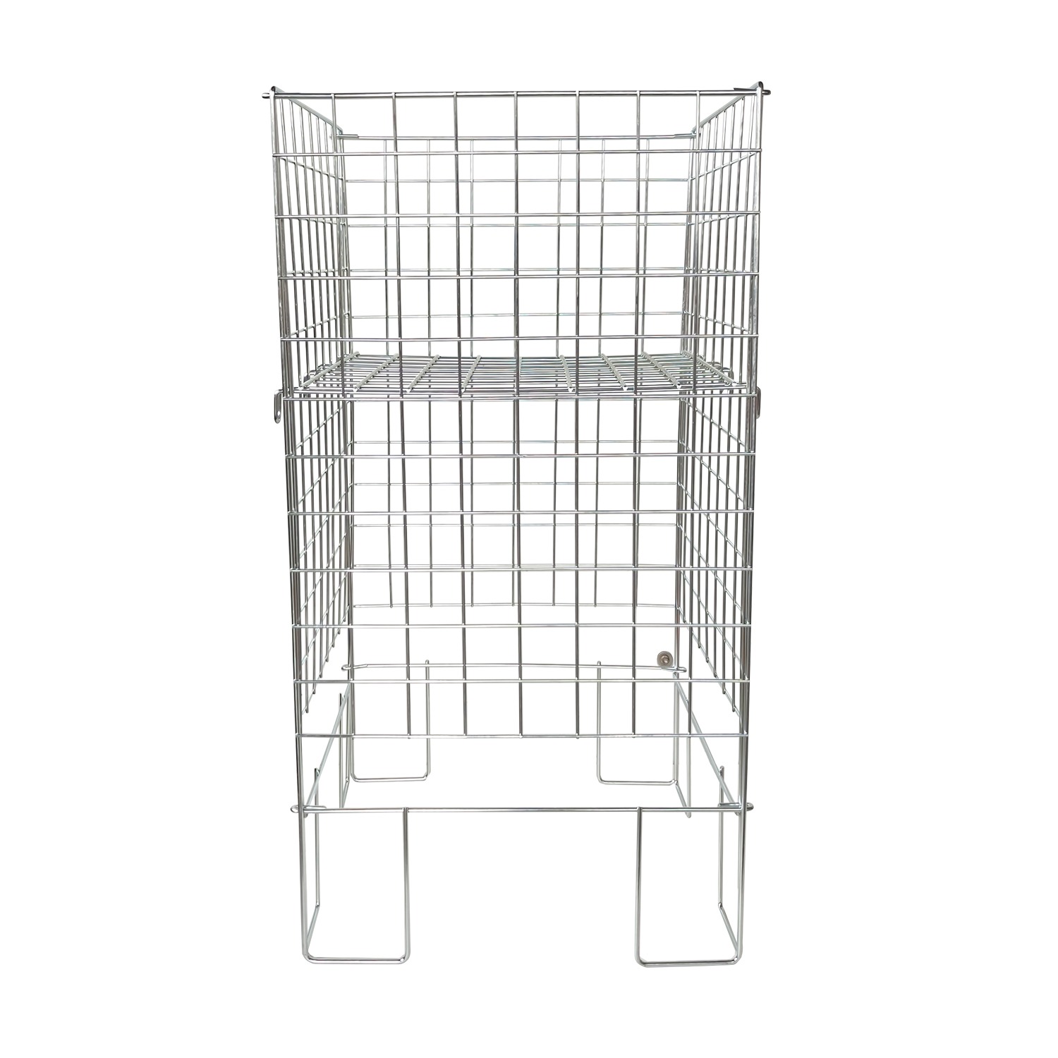 Metal Collapsible Wire Dump Bin With Adjustable Shelf 420x420x770mm