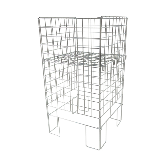 Metal Collapsible Wire Dump Bin With Adjustable Shelf 420x420x770mm