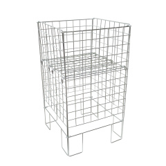 Metal Collapsible Wire Dump Bin With Adjustable Shelf 420x420x770mm
