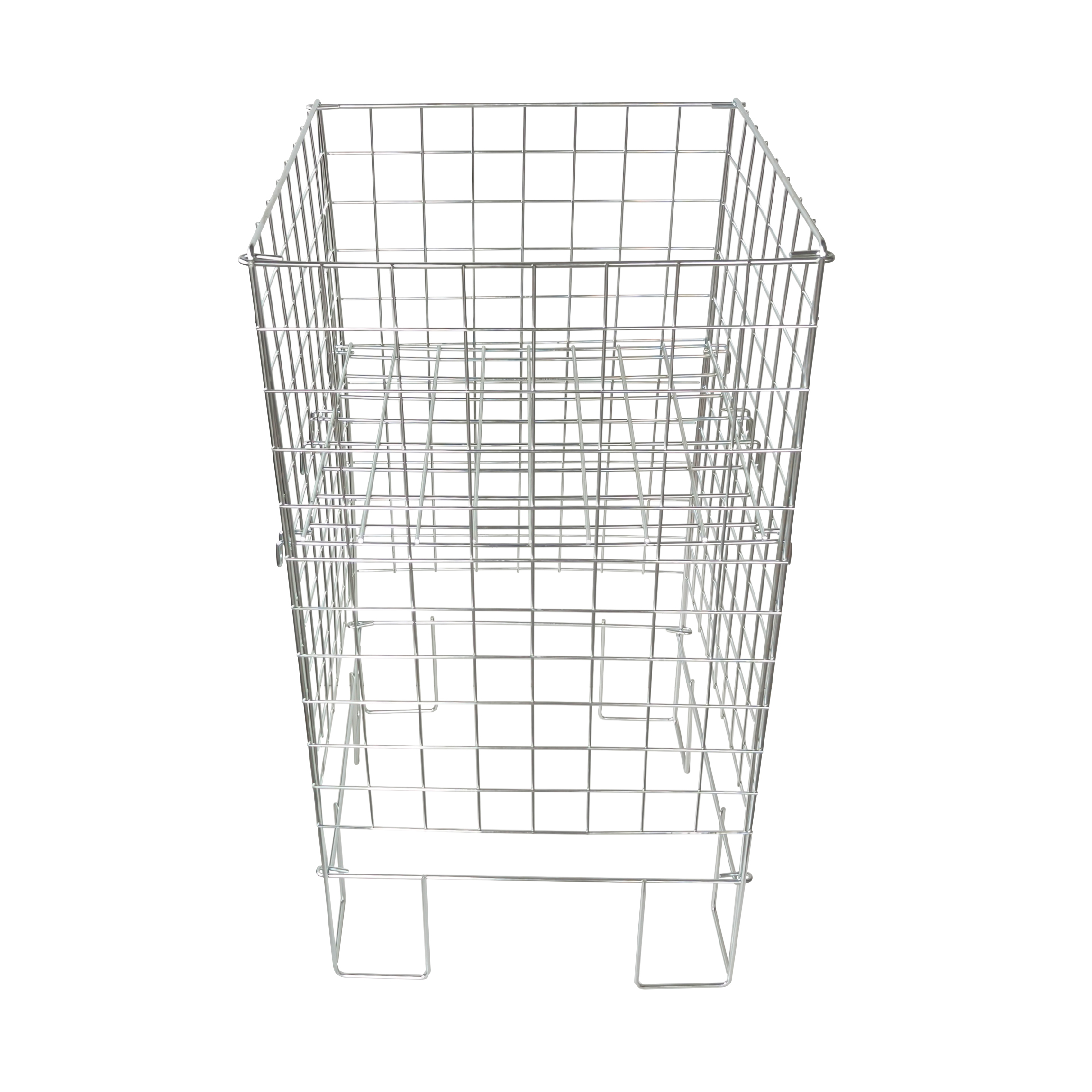 Metal Collapsible Wire Dump Bin With Adjustable Shelf 420x420x770mm