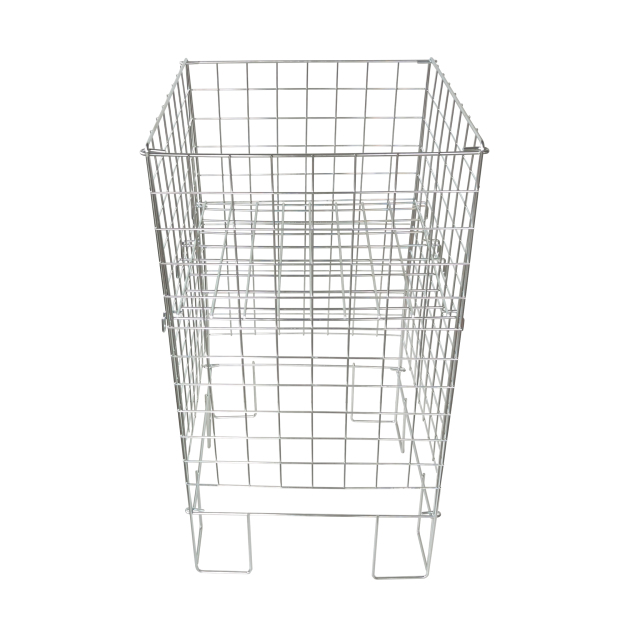 Metal Collapsible Wire Dump Bin With Adjustable Shelf 420x420x770mm