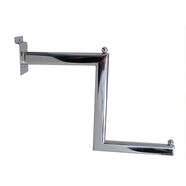 Stepped/Cranked Oval Display Arm for Slatwall Shelf Use