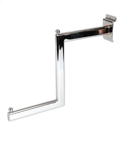 Stepped/Cranked Oval Display Arm for Slatwall Shelf Use
