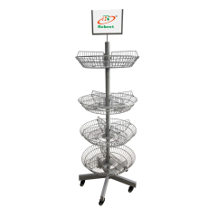 4-Tier Snack Display Rack | Durable Metal Retail Shelf
