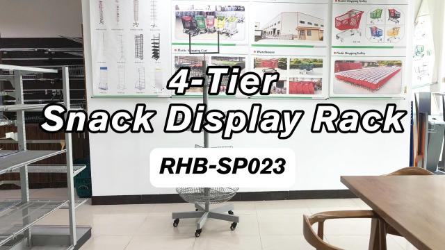 4-Tier Snack Display Rack | Durable Metal Retail Shelf