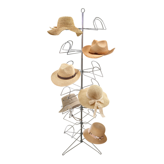 6-Tier Rotating Standing Hat Display Stand Rack for Baseball,cowboy hats& caps