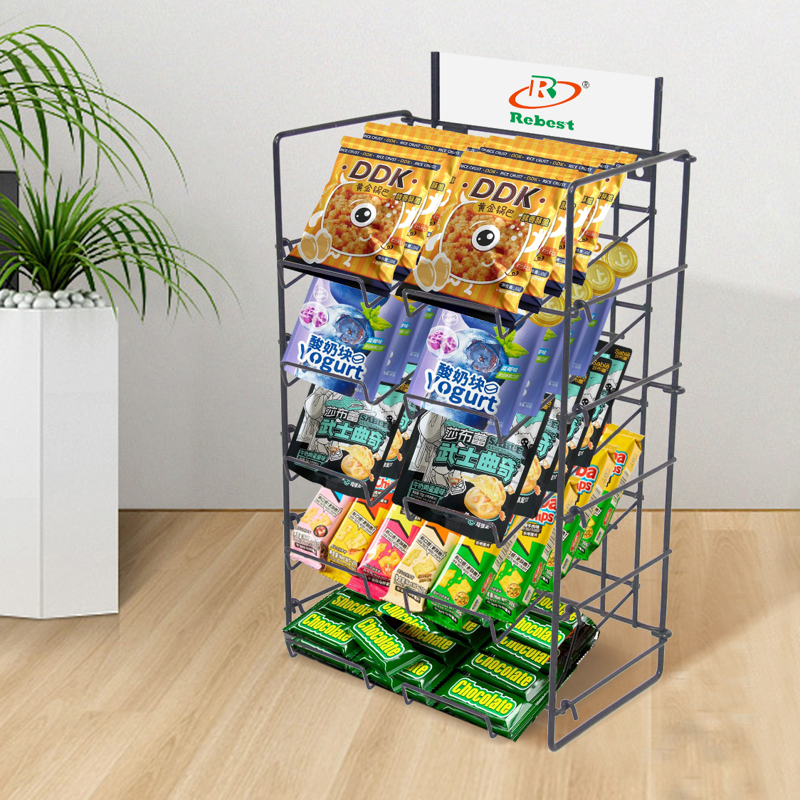 5-Shelf Fold-up Retail Wire Counter Top Display Rack