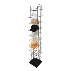 60 Hats Cap Hat Rack 10-Tier Baseball Tower Black Floor Standing Display