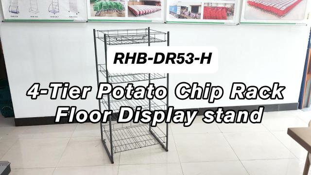 4-Tier Potato Chip Rack Floor Display Stand