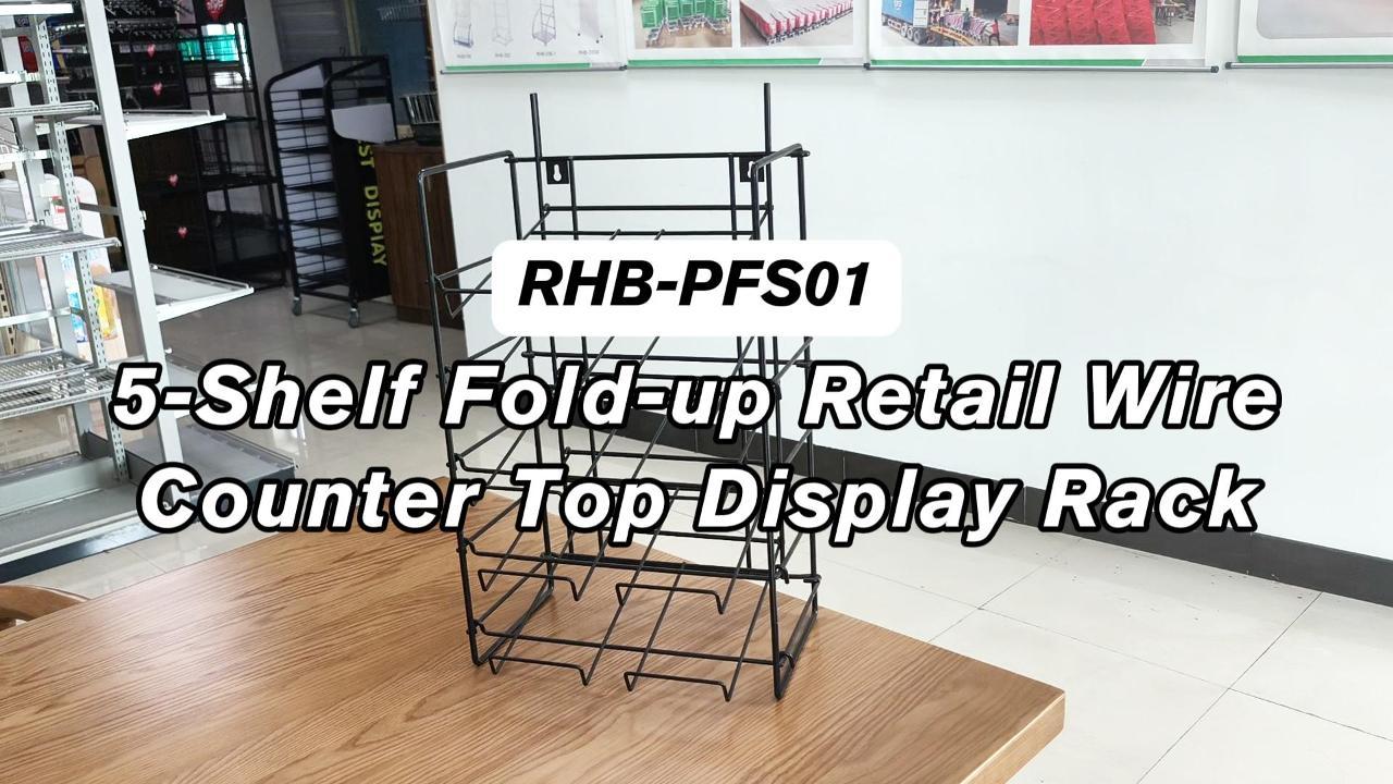 5-Shelf Fold-up Retail Wire Counter Top Display Rack