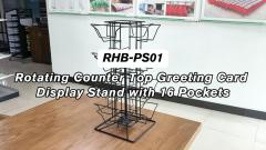 Rotating Counter Top Greeting Card Display Stand – 16 Pockets