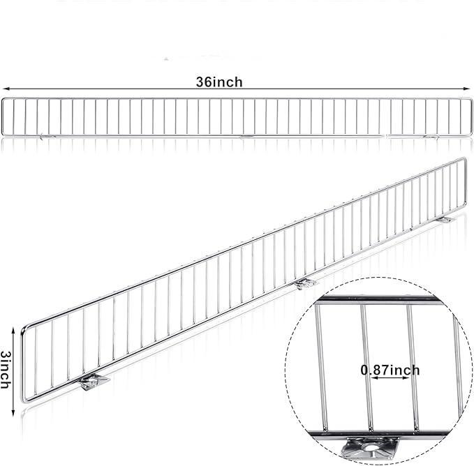 Wire shelf divider Front Fence for 36” W Gondola wire shelving