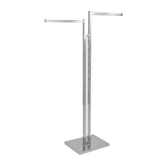 Chrome Clothes Rail Display Stand - 2 Straight Arms