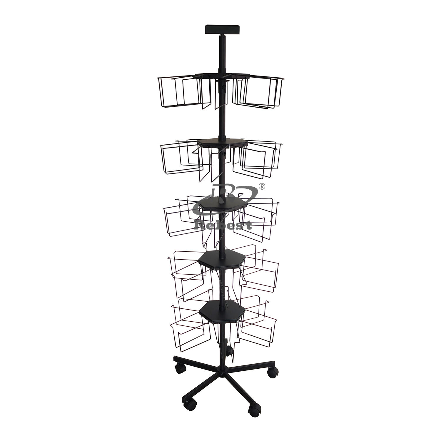 Model RHB-R001 Custom Chopsticks Floor Rotating Metal Display Stand For Shop