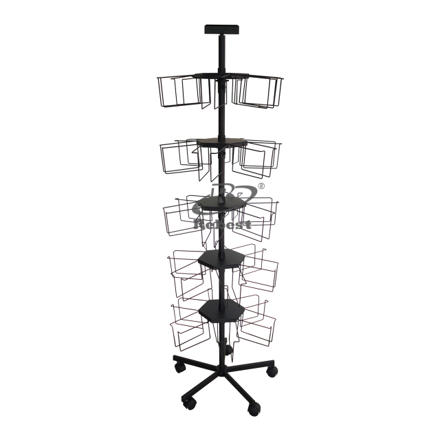 Model RHB-R001 Custom Chopsticks Floor Rotating Metal Display Stand For Shop