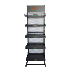 Model RHB-HIU014 Tray Bottle Display Stand With 5 Layers For Grocery