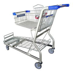 2 Tire Metal Shopping Cart Cargo Supermarket Hand Trolley