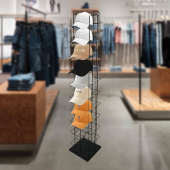 60 Hats Cap Hat Rack 10-Tier Baseball Tower Black Floor Standing Display