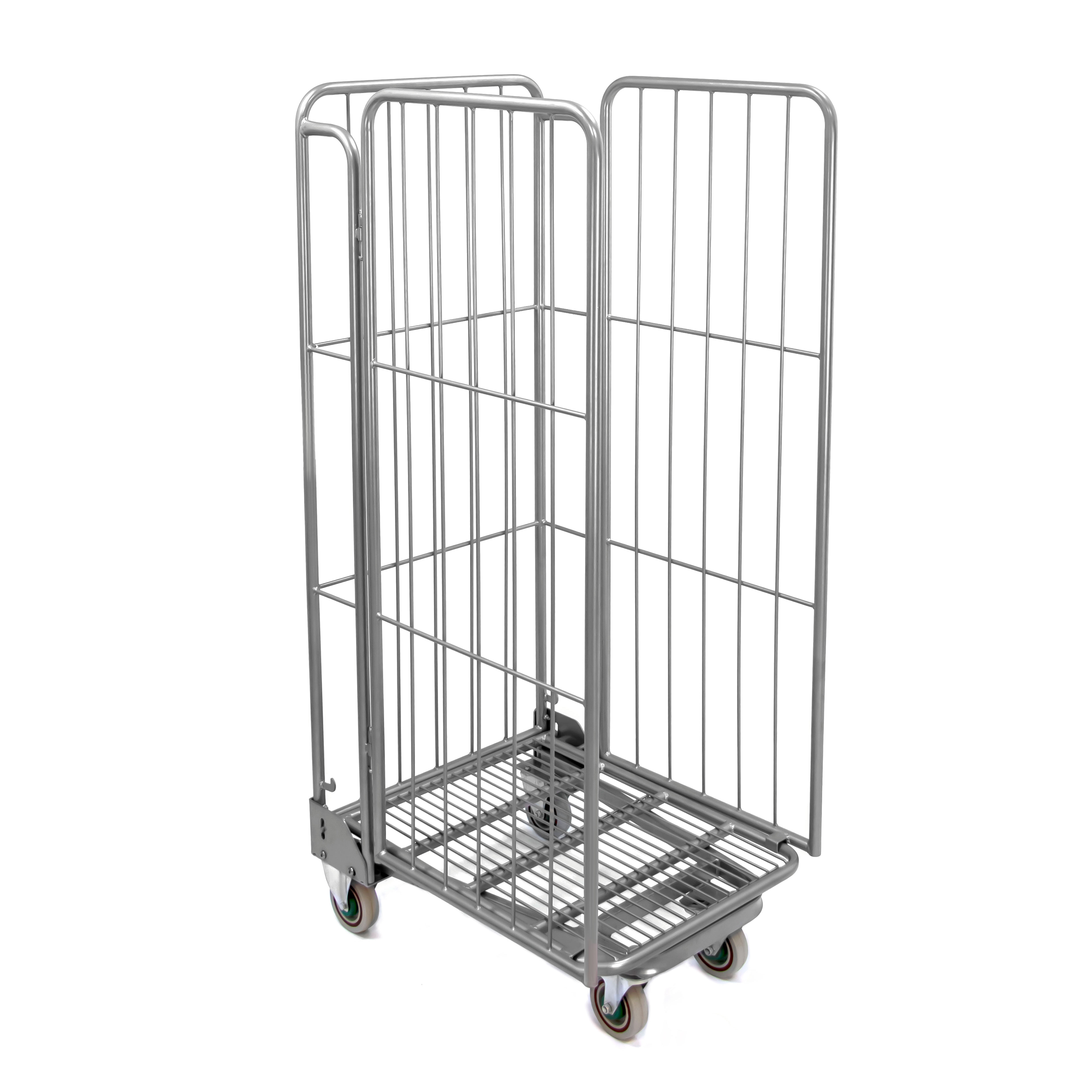 3-Side Roll Container – Heavy-Duty Steel Trolley with 5" Casters