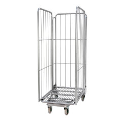 3-Side Roll Container – Heavy-Duty Steel Trolley with 5" Casters