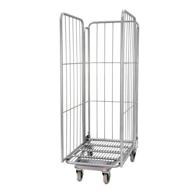 3-Side Roll Container – Heavy-Duty Steel Trolley with 5" Casters
