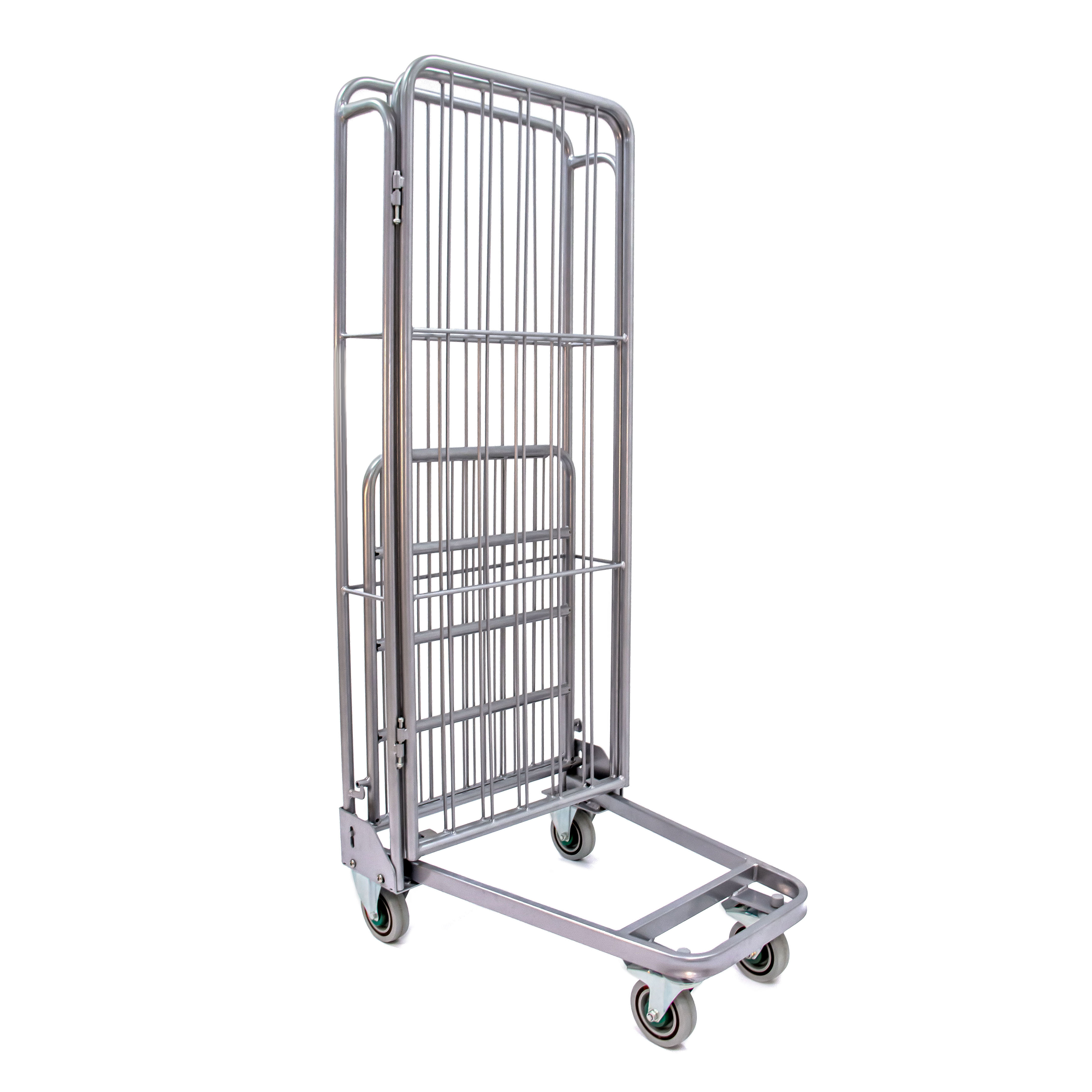 3-Side Roll Container – Heavy-Duty Steel Trolley with 5" Casters