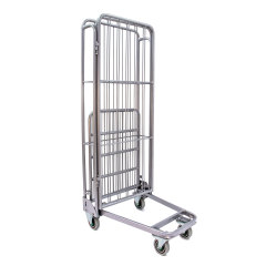 3-Side Roll Container – Heavy-Duty Steel Trolley with 5" Casters