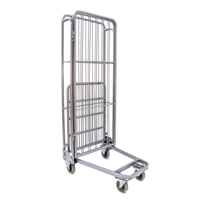 3-Side Roll Container – Heavy-Duty Steel Trolley with 5" Casters