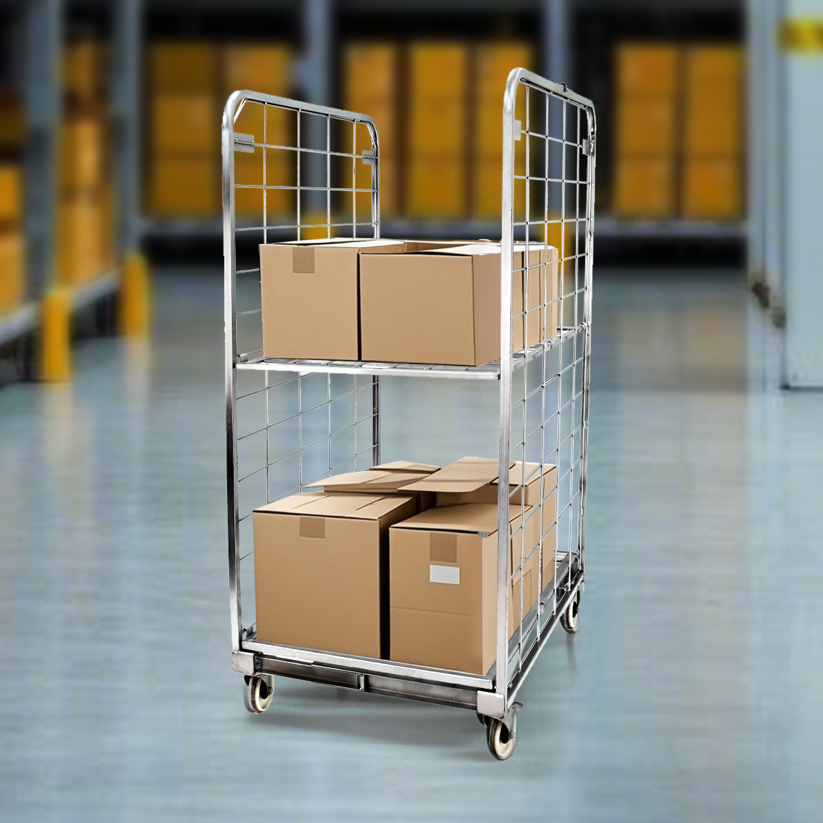 2-Side H-Frame Compactainer Roll Cage – Zinc-Plated Trolley 150kg