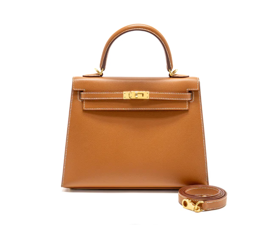 Hermes Kelly 25 Epsom Gold GHW Stamp Z
