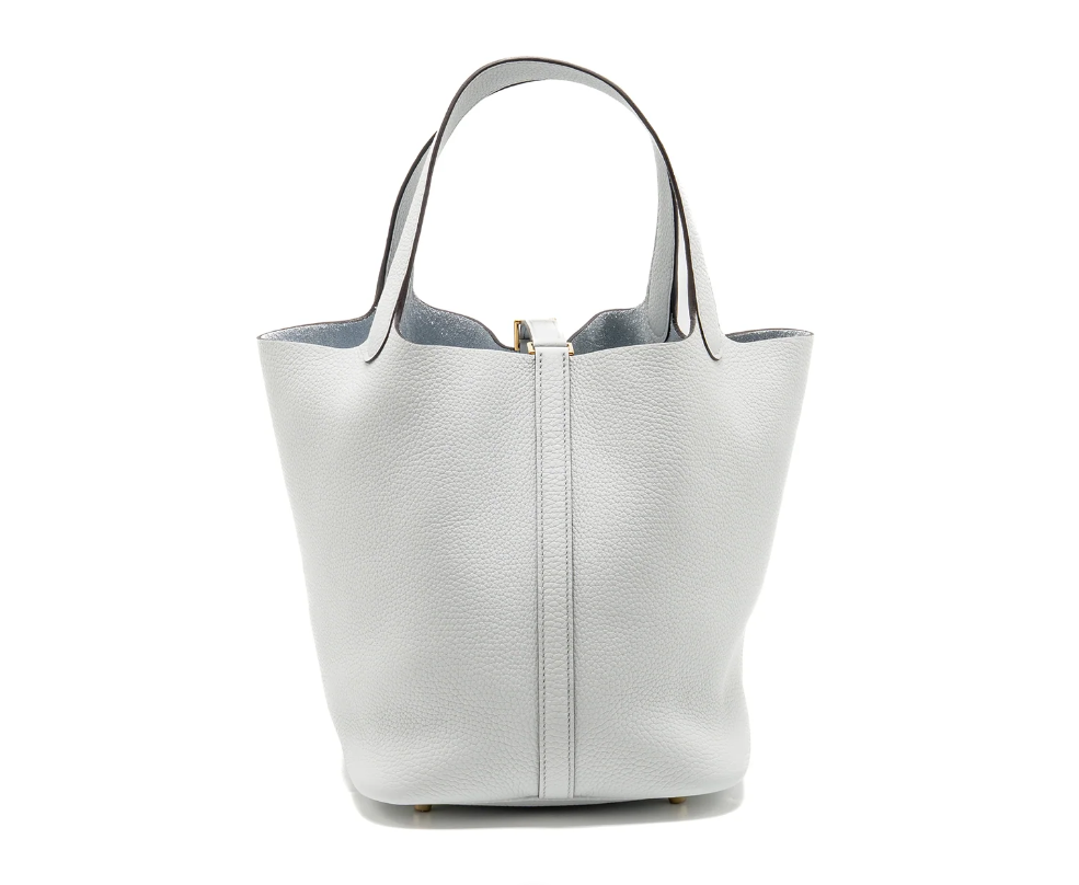 Hermes Picotin 22 Lock Bag Clemence Blue Pale GHW Stamp B