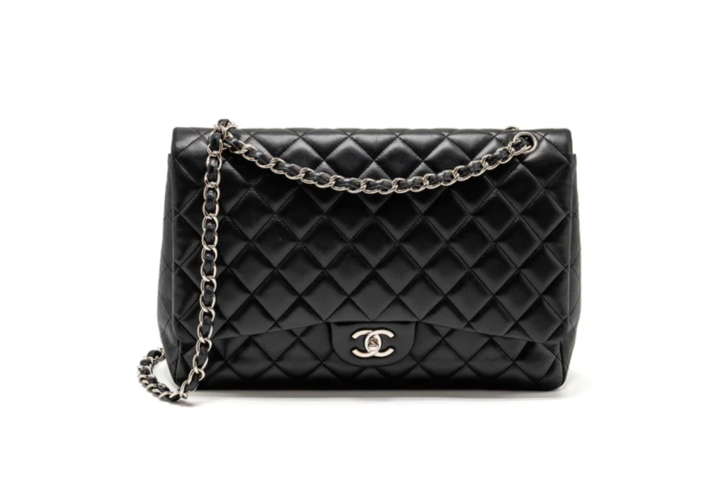 Chanel maxi classic single flap bag lambskin black SHW