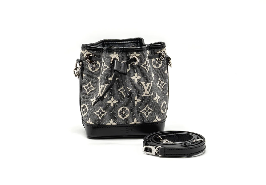 Louis Vuitton Nano Noe Jacquard Denim Black