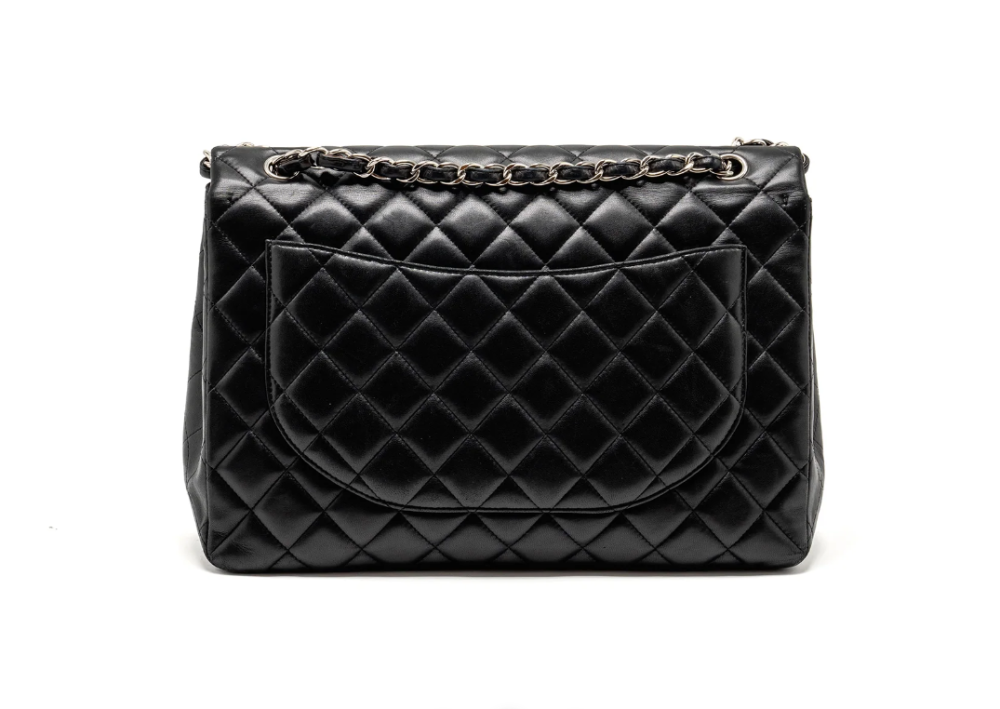Chanel maxi classic single flap bag lambskin black SHW