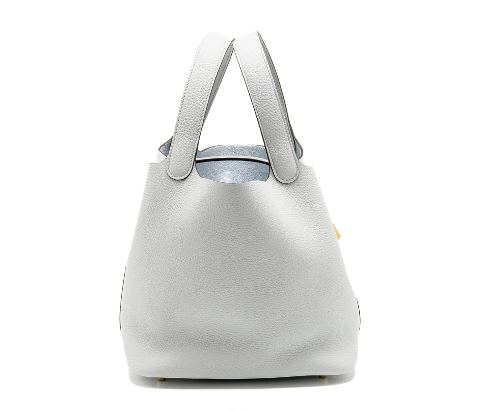 Hermes Picotin 22 Lock Bag Clemence Blue Pale GHW Stamp B