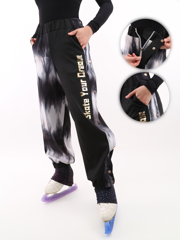Tie-dye Fleece Training Zipper Pants