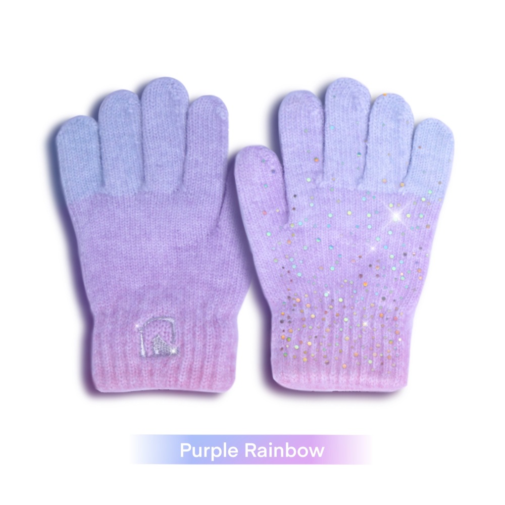 Rainbow Fleece Warm Gloves