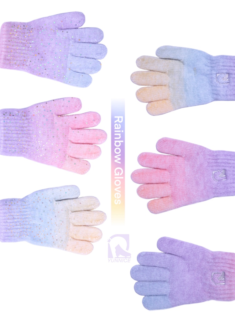 Rainbow Fleece Warm Gloves