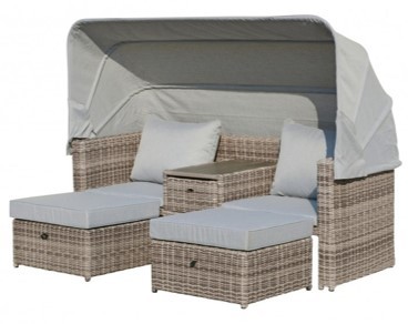 ML150 KD STEEL LOUNGE SOFA SET WITH CANOPY