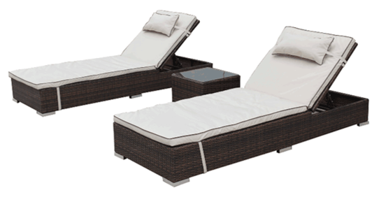 JL180 KD STEEL RATTAN LOUNGE SET