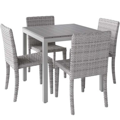 MD154 ALUMINIUM WICKER DINING SET