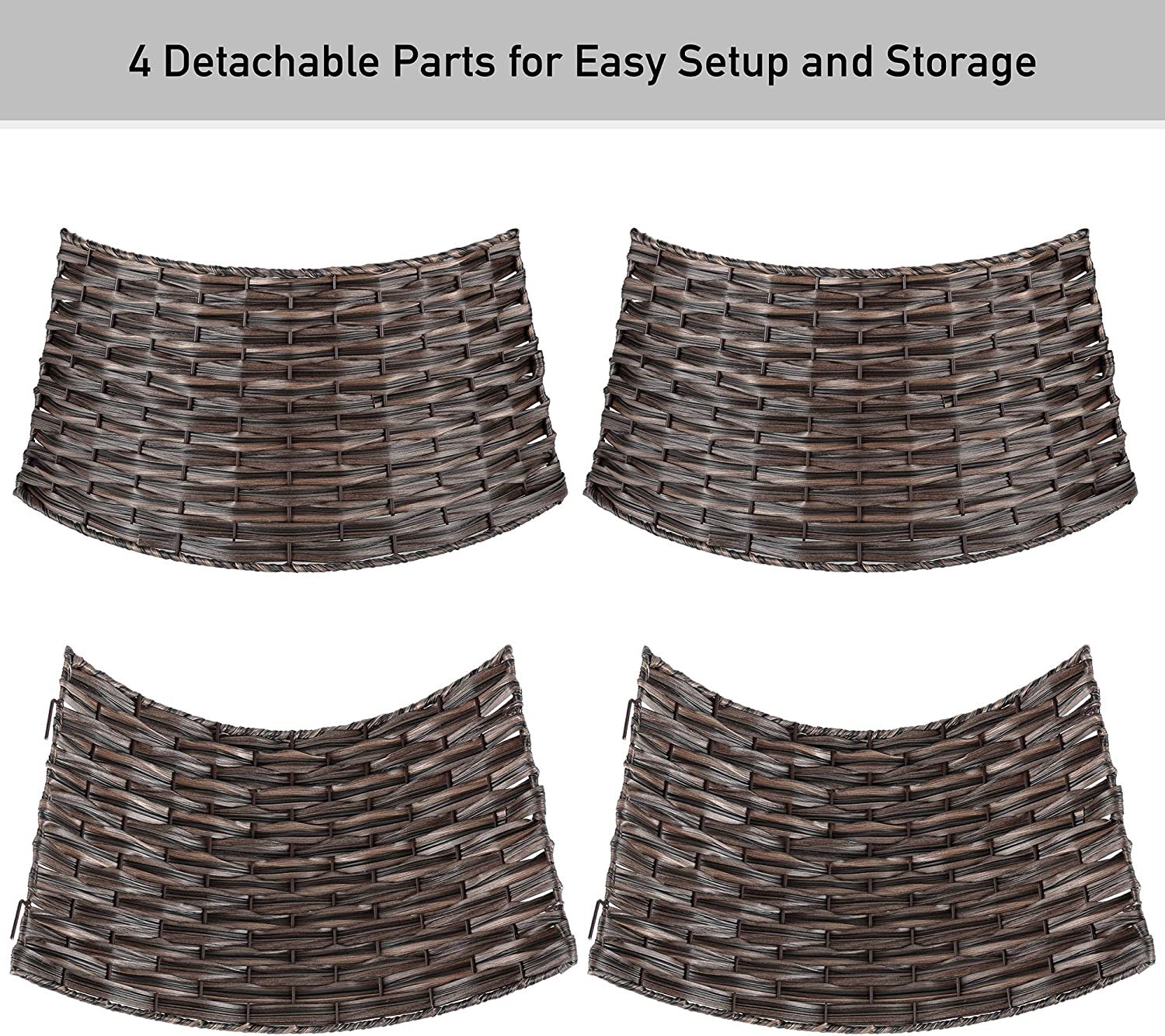 MT352 Wicker Christmas Tree Collar Skirt Ring