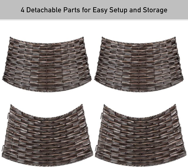 MT352 Wicker Christmas Tree Collar Skirt Ring