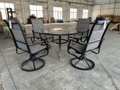 OUTDOOR FURNITURE ALUMINIUM SWIVEL CHAIR DINING SET